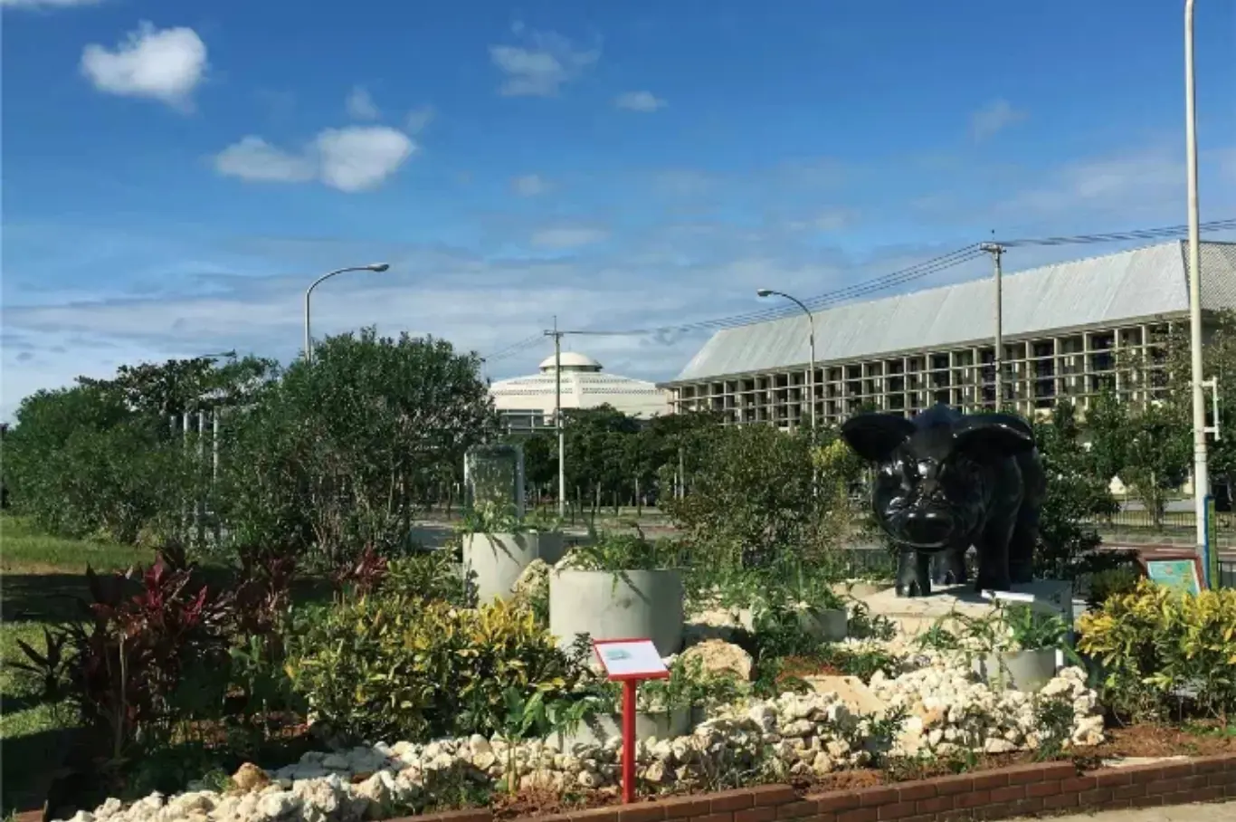 Agu statue in front of Nago City Hall